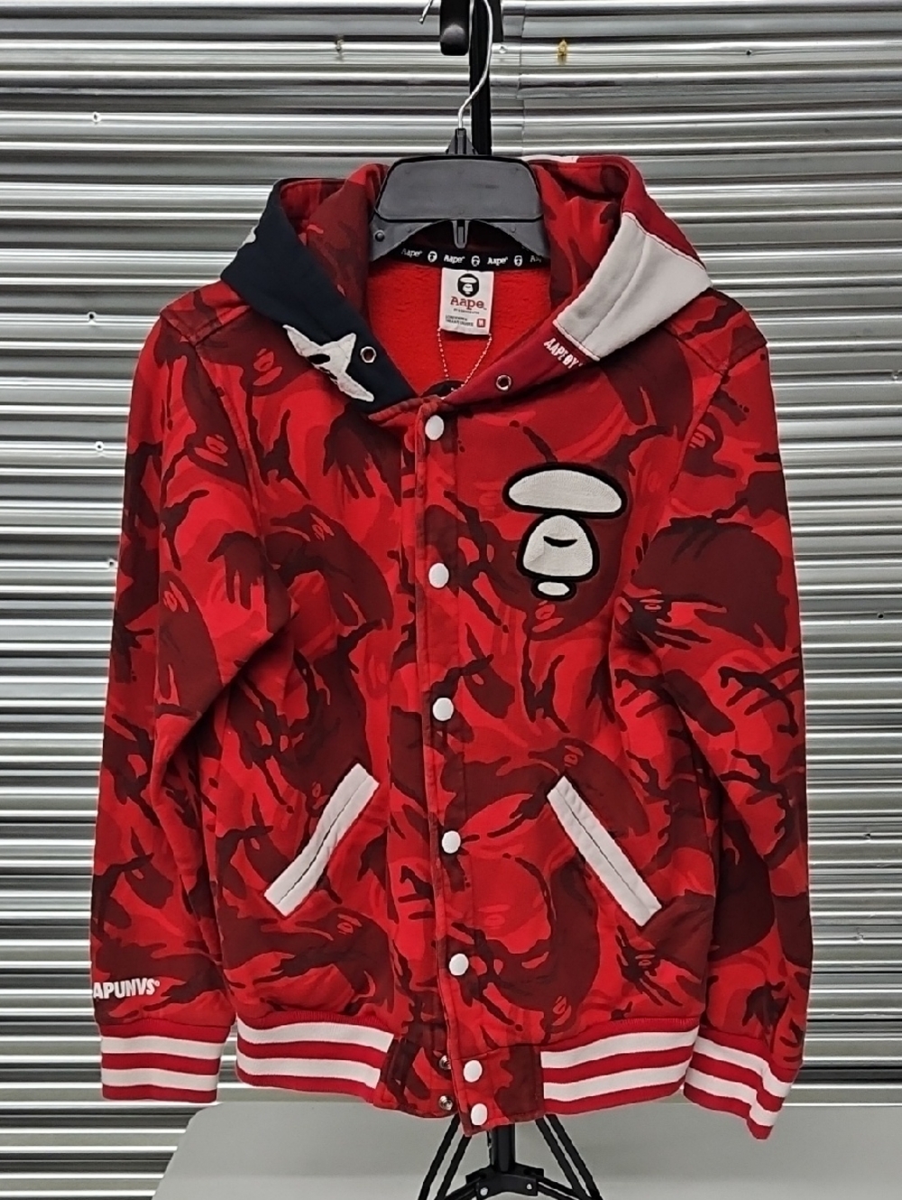 AAPE by A Bathing Ape Red Camo Hooded Jacket